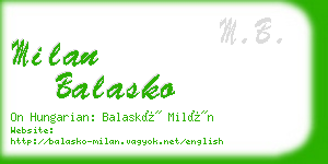 milan balasko business card